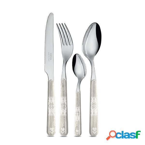 Posate colorate set 24 pezzi 6 posti tavola COTTAGE