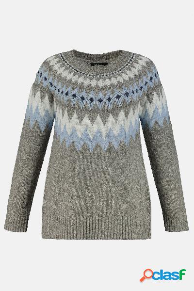 Pullover, disegno in stile norvegese, dettagli brillanti,