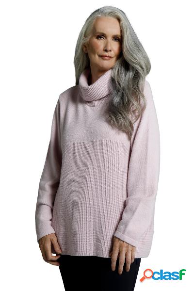 Pullover dolcevita in maglia a costa inglese con maniche