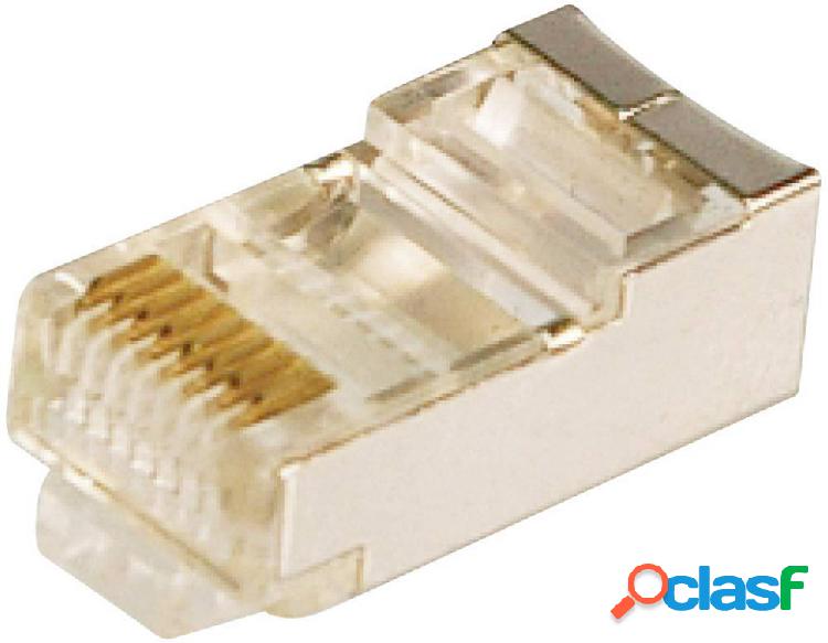 RJ45-Spina modulare CAT 5e Spina, dritto Pole: 8P8C Silber