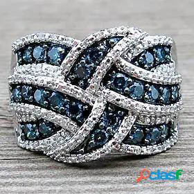 Ring Sapphire Silver Platinum Plated Alloy 1pc Stylish 6 7 8