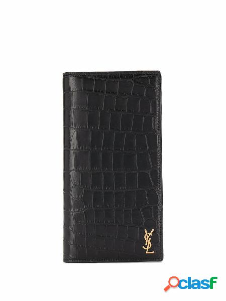 SAINT LAURENT PORTAFOGLIO UOMO 607746DZEDW1000 PELLE NERO