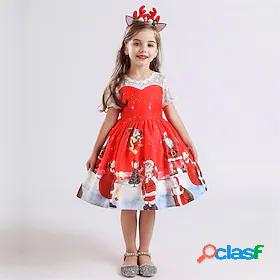 Santa Suit Dress Kids Girls Christmas Vacation Dress