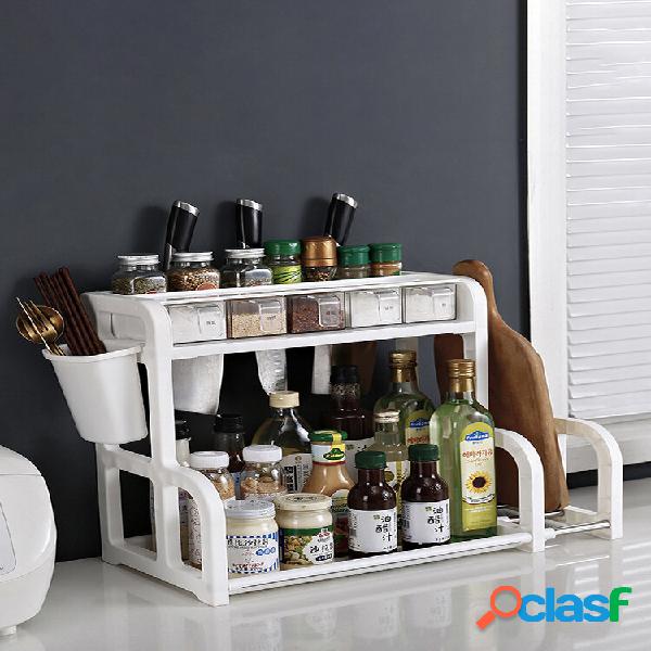 Scaffale da cucina Portaspezie a doppio strato con