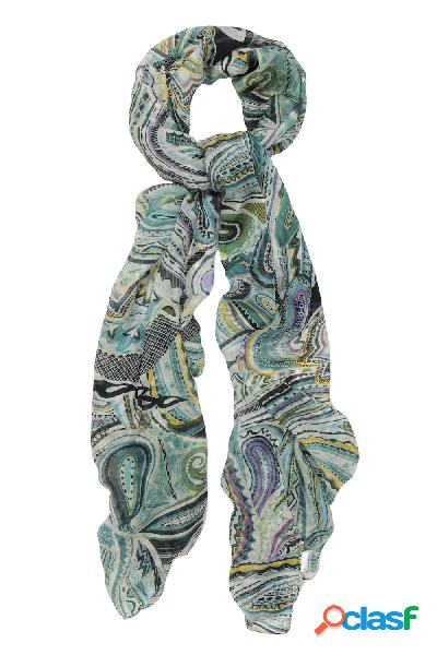 Sciarpa di seta extra lunga a fantasia Paisley, Donna,