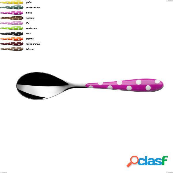 Set da 6 Cucchiaio tavola Pois Bugatti, acciaio 18.10 manico