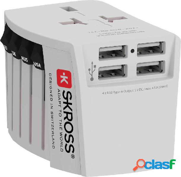 Skross 1302961 Adattatore da viaggio MUV USB (4xA)
