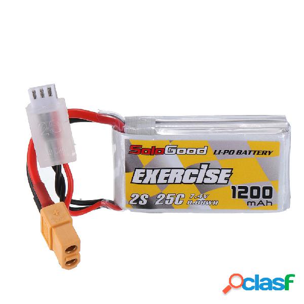Sologood 7.4V 1200mah 25C 2S Li Batteria XT60 Spina RC