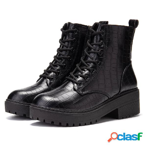 Stivali corti da donna casual stile britannico vene con