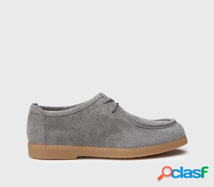 Stringate in suede Grigio 46_U