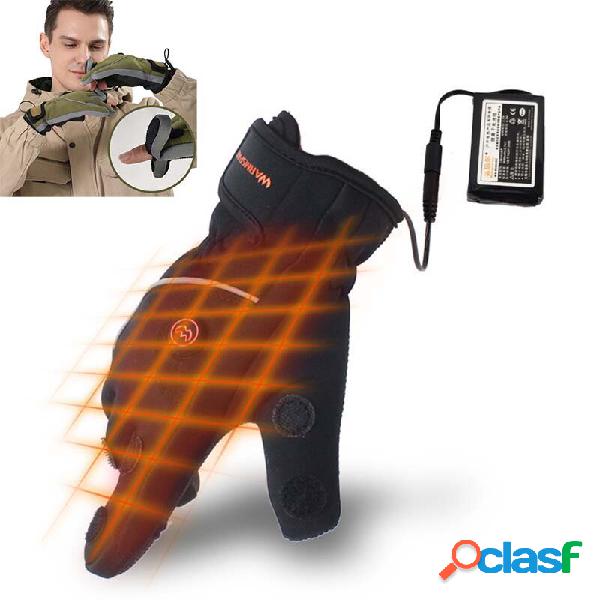 TENGOO Riscaldamento elettrico unisex Guanti Flip punta