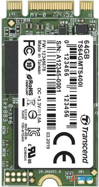 Transcend MTS400I 64 GB M.2 PCIe NVMe SSD 2242 SATA 6 Gb/s