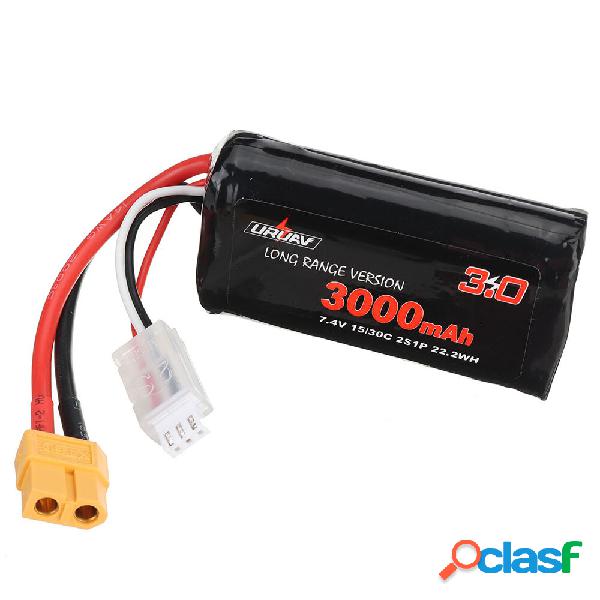 URUAV 7.4V 3000mAh 15 / 30C 2S Li-ion Batteria Spina XT60