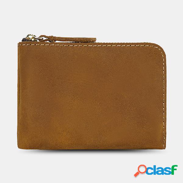 Unisex Vera Pelle Portamonete vintage resistente con