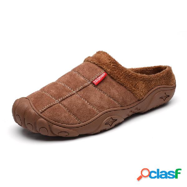 Uomo Soft Comode pantofole in caldo cotone antiscivolo in