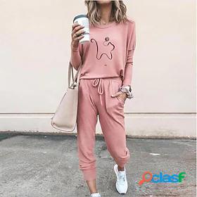 Women Basic Geometric Vacation Casual / Daily Two Piece Set