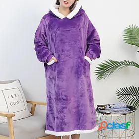 Womens 1 pc Loungewear Onesies Hoddie Blanket Plush Casual