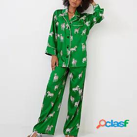Womens 1 set Pajamas Sets Satin Hot Fashion Animal Polyester