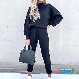 Womens Active Basic Plain Sports Outdoor Casual Two Piece