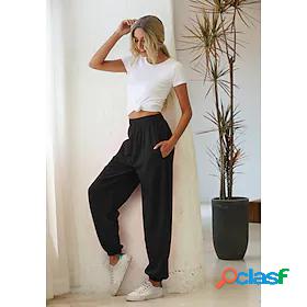 Womens Athleisure Sports Sporty Pants Sweatpants Slacks Full