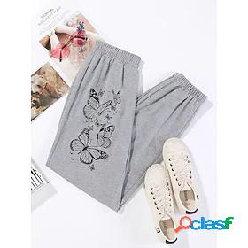 Womens Basic Athleisure Print Active Full Length Pants
