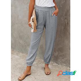 Womens Basic Casual / Sporty Pocket Elastic Waist Jogger