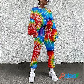 Womens Basic Streetwear Tie Dye Vacation Casual / Daily Two