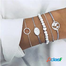 Womens Bracelet Layered Maps Fashion Vintage European Cord