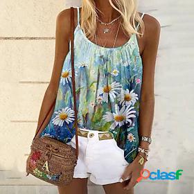 Womens Camisole Tank Top Camis Floral Theme Floral U Neck