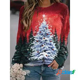 Womens Christmas Tree Sweatshirt Pullover Print 3D Print