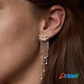 Womens Crystal Cubic Zirconia tiny diamond Drop Earrings