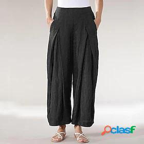 Womens Fashion Casual / Sporty Side Pockets Elastic Waist