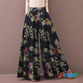 Womens Fashion Casual / Sporty Wide Leg Side Pockets Elastic