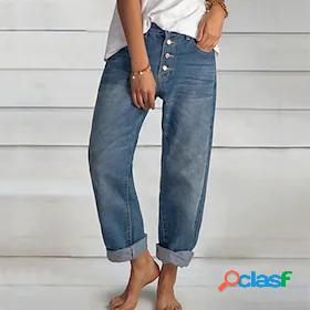 Womens Fashion Side Pockets Jeans Distressed Jeans Slacks