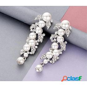 Womens Hoop Earrings Pearl Love Classic Pearl Vintage