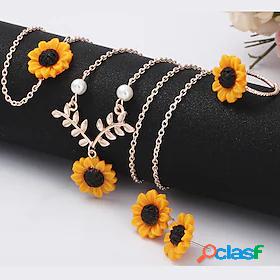 Womens Jewelry Set Sunflower Fashion Sweet Resin Earrings