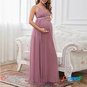 Womens Maxi long Dress A Line Dress Dusty Rose Sleeveless