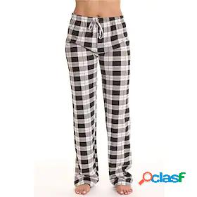 Womens Normal 1 pc Pajamas Bottom Simple Hot Comfort Grid /