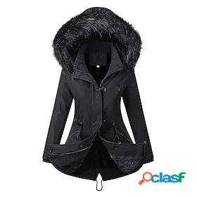 Womens Parka Fall Winter Street Going out Outdoor Regular