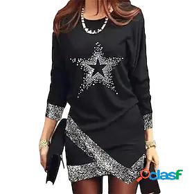 Womens Short Mini Dress A Line Dress White Black Silver Dark