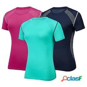Womens Short Sleeve Running Shirt Tee Tshirt Summer Elastane