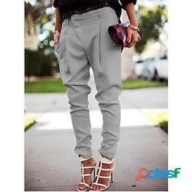 Womens Simple Basic Classic Pocket Asymmetric Harem Jogger