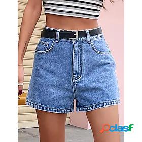 Womens Simple Basic Jeans Short Pants Inelastic Work Weekend