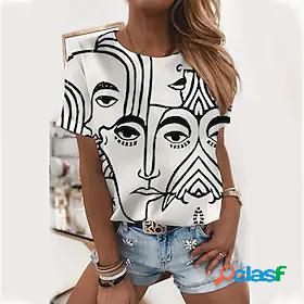 Womens T shirt Abstract Portrait Painting Graphic Portrait