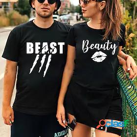 Womens T shirt Valentines Day Painting Couple Text Lip Round