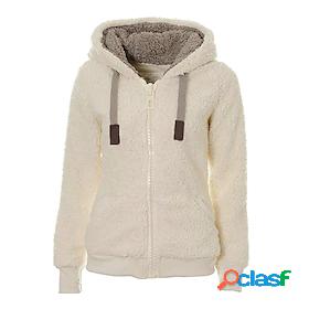Womens Teddy Coat Fall Winter Street Daily Outdoor Regular