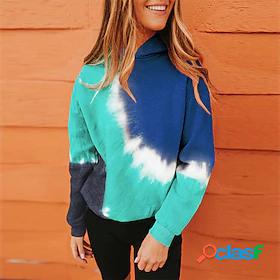 Womens Tie Dye Hoodie Pullover Other Prints Daily Going out