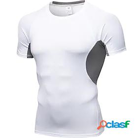 YUERLIAN Mens Compression Shirt Yoga Top Summer Black / Red