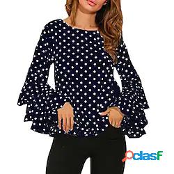 camicia da donna, camicetta casual da donna a maniche lunghe