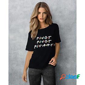 friends shirt women pivot friend t shirt letters print short
